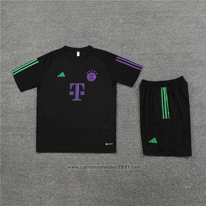 Fato de Treino Bayern de Munique Manga Curta 2023-2024 Preto - Calcas Curta